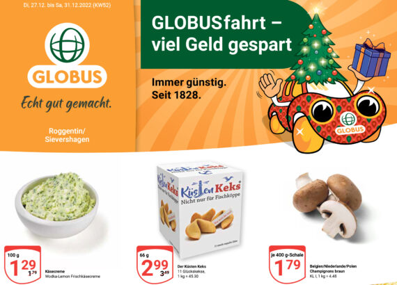 Globus Rostock Handzettel KW 52/2022 Titelseite